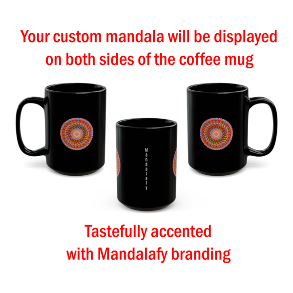 Black Coffee Mug – Your unique mandala, beautifully printed on both sides - Image 3