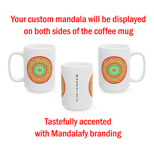 White Coffee Mug – Your artistic mandala will look great, printed on both sides - Image 3