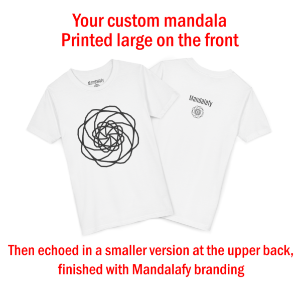 White T-shirt, Youth - Every time you wear this shirt, you'll feel the joy of your own creation - Image 2