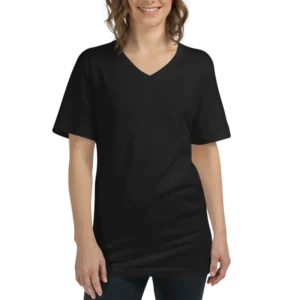 V-Neck T-shirt, Black (Adult Unisex)