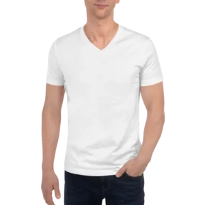 V-Neck T-shirt, White (Adult Unisex)