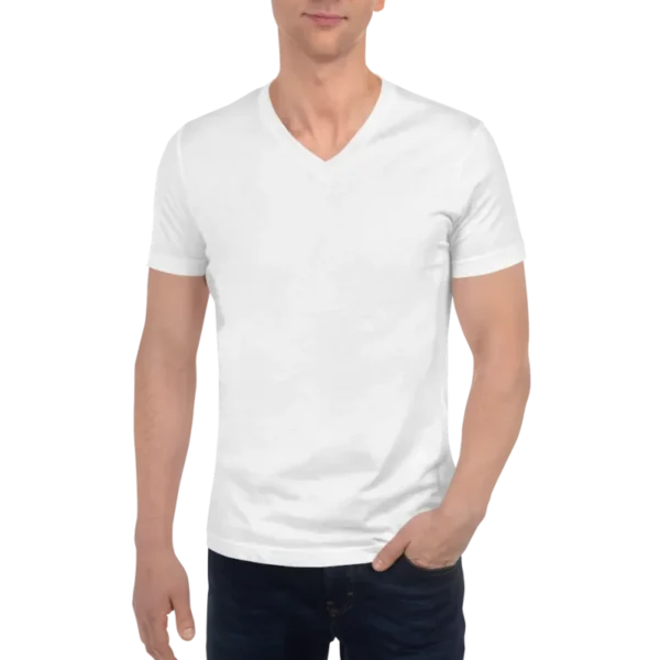 V-Neck T-shirt, White (Adult Unisex)